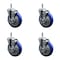 Service Caster 5'' Blue Poly Swivel 7/16'' Grip Ring Stem Caster Set with Brake, 4PK SCC-GR20S514-PPUB-BLUE-TLB-716138-4 - alternate 1